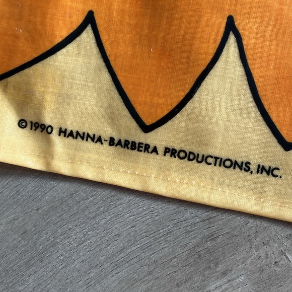 FLINTSTONES Hanna barbera 1990 plastic covers aprron cotton tie wrap - Picture 4 of 5